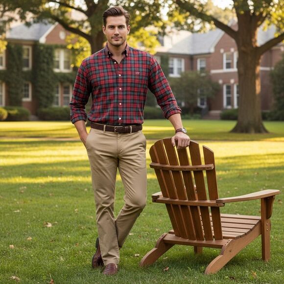 Vineyard Vines Plaid Flannel Long Sleeve Button Down. Size Small - Picture 1 of 8